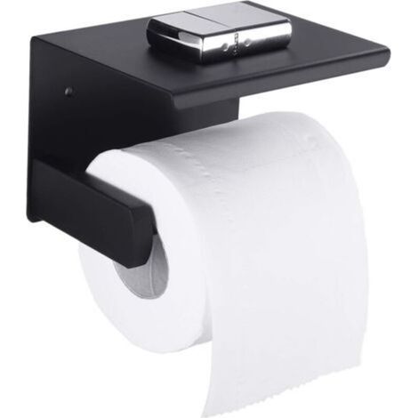 Porte-papier en acier inoxydable, avec couvercle sur le dessus, porte-serviettes en papier à double usage avec trous et sans trous, avec vis à colle, adapté à la cuisine, à la salle de bain et aux toi (1/4)