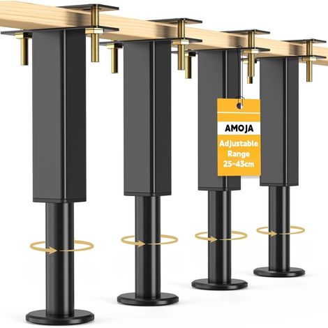 Set of 4 Adjustable Metal Bed Legs 25-43 cm Slatted Base (1/5)