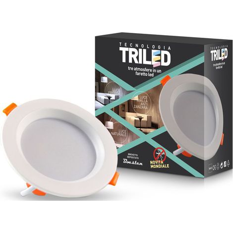 Faretto LED 10W Pannello Incasso Antizanzare Rotondo Foro 9cm 6000K 3450K 1850K (1/5)