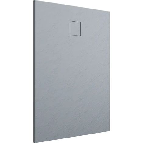 Receveur de douche rectangulaire 90x110 cm en SMC Couleur Gris Effet Pierre Découpé et Antidérapant Hauteur 2,6cm Mod. Samos
