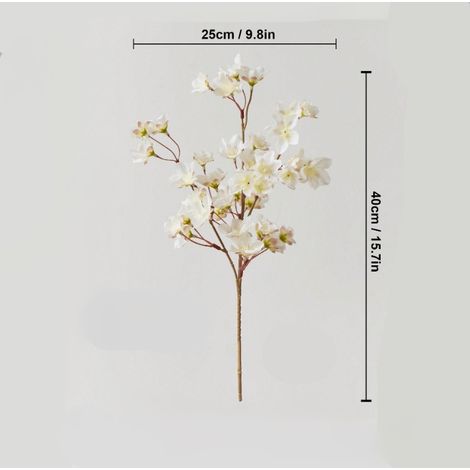 Fleur Artificielle Pêcher - Branche Courte Décoration Mariage Maison - Design Réaliste Soie - Lot De 1 (1/5)