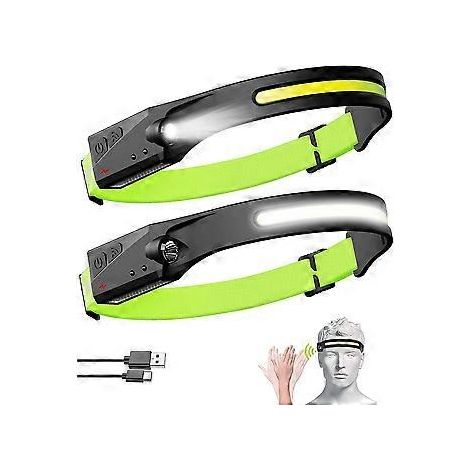 1 Stück LED-Stirnlampe, superhell, 230 COB/XPE-Scheinwerfer, leicht (70 g), wiederaufladbar, mit Bewegungssensor, ideal für Elektriker und Klempner.
