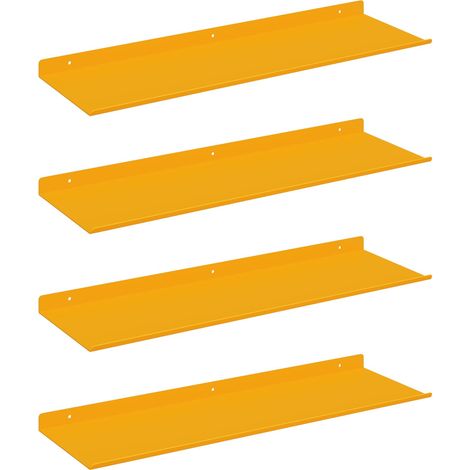 Floating Shelf 4 pcs Mustard Yellow 60 x 18 x 2.5 cm Steel vidaXL