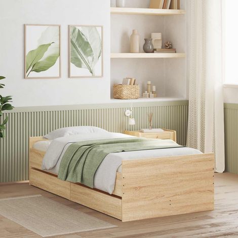 vidaXL Struttura del letto Rovere Sonoma Legno ingegnerizzato (1/5)