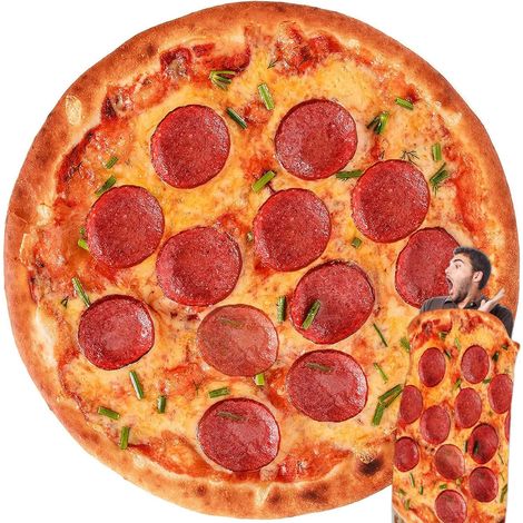Couverture Pizza, Blanket Chaude, Burrito Blanket, Couverture en Flanelle Burrito, Convient pour à Toutes Les Saisons, Un Cadeau Amusant pour Les Amis, Les Enfants 160cm(63in) (Pizza) (1/5)