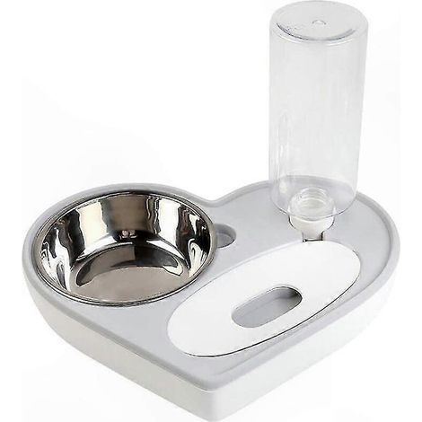 Doppelherzförmige Futternäpfe für Hunde und Katzen, abnehmbarer automatischer Wasserspender, Futter- und Trinknapf (1/5)