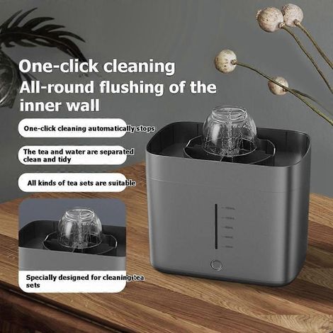 Lave-verres/tasses à thé électrique, lave-verres automatique de comptoir avec réservoir d'eau de 1,8 litre et prise standard américaine haute pression. (1/5)