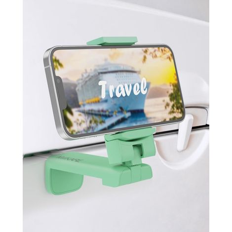 Kompakt Handy Halterung,Verstellbare Klemmhalterung,Flugzeug Halterung,Tragbarer Handy Stander,Smartphone Halterung Kompatibel mit i'Phone15/14 Pro Android,für Flugzeug,Küche,Büro-Grün (1/5)