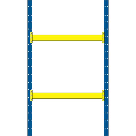 BRB Palettenregal, Stecksystem mit 2 Paar Tragbalken, HxBxT 3500x2025x1100 mm, Tragkraft 3100 kg/Tragbalkenpaar