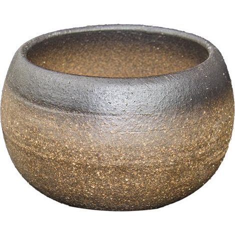 Vaso per bonsai Giapponese Morrisan rotondo in gres sabbiato 7,5x7,5x5 cm - B06-22 (1/4)