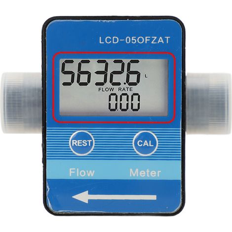 Lot de 2 débitmètres liquides numériques LCD écran G1/2 pouce pour eau diesel essence 5‑600 L/h unités L GAL PTS m³ (1/5)