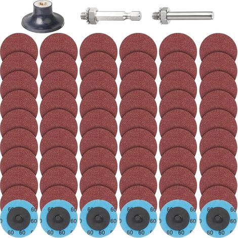 Pack of 63 Sanding Discs 50 mm Grit 60 Quick Change (1/5)