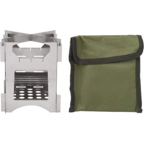 Poêle à Bois Pliable en Acier Inoxydable Cuisinière Miniature pour Camping et Randonnée, Sac Inclus (1/5)