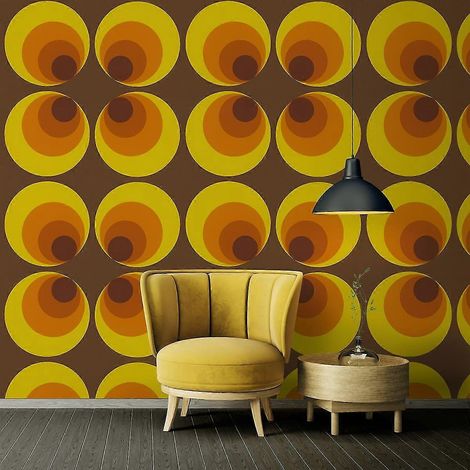 Papier peint rétro jaune/orange/rouge/marron AS Creation 701312 (1/5)