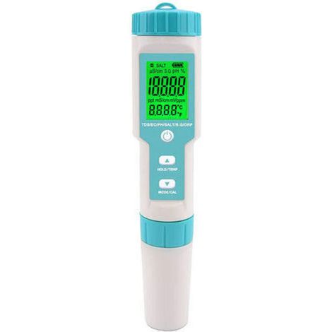 5 in 1 Digital Salinity and pH Tester – Salinity Measurement 0-9990ppm – LCD Display – For Pool, Spa and Hot Tub (1/5)