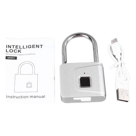 Cadenas antivol à empreintes digitales, serrure électronique intelligente sans clé pour porte d'armoire, pour famille, dortoir d'étudiants, salle de sport (1/5)
