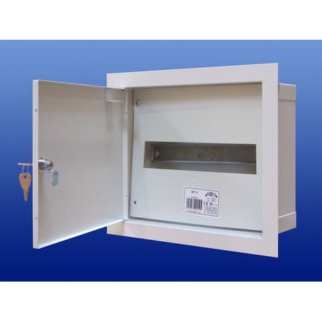 Cuadro de distribución empotrable RP-12 con cerradura. Espacio para 12 protecciones tipo S.