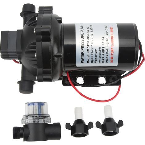 Pompe à eau 12V, diaphragme auto-amorçant, haut débit, 18,9 l/min, 5,0 gpm, pour camping-car, bateau marin