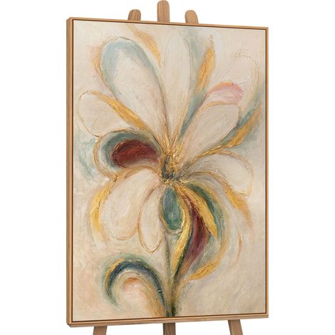 Gemälde Blumige Energie Rahmen Eichefarben 120x80 cm (1/5)