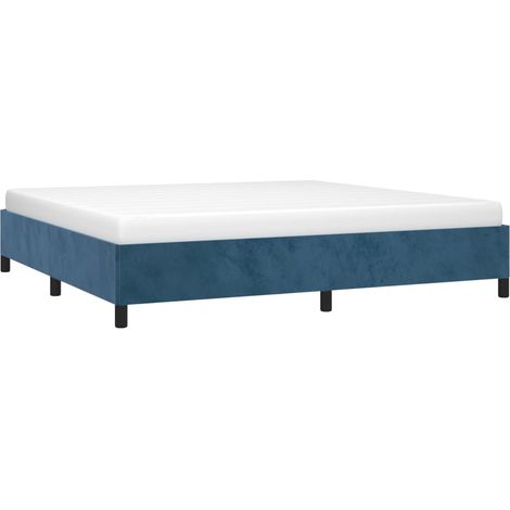 Estructura cama sin colchón terciopelo azul oscuro 200x200 cm vidaXL