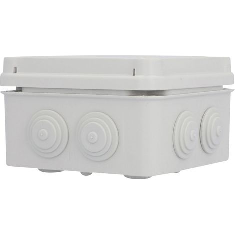 Aufputz- Abzweigdose IP65, mit Schraubdeckel, 108 x 108 x 64 mm, grau Schalterdosen & Abzweigdosen (1/3)