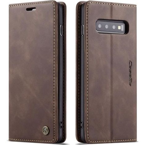 SmartLegend Coque Samsung Galaxy S10 Plus Bumper Housse Etui en Cuir PU Flip Case [2 emplacements pour Cartes et Monnaie] Couleur Ca (1/4)