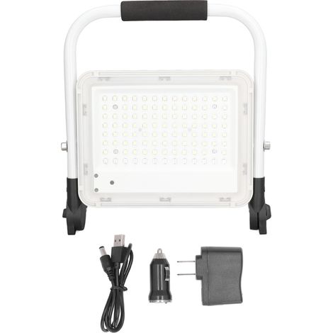 100 W, 9000 lm, 120° faltbarer, tragbarer und wiederaufladbarer LED-Flutlichtstrahler, IP65-Schutzart, Arbeitsleuchte, 100–240 V Wechselstrom, US-Stecker