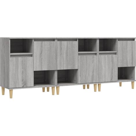 Buffet credenza cassettiera armadio mobile contenitore organizer per cucina soggiorno salotti 3 pezzi rovere Sonoma 60 x 35 x 70 cm legno ingegnerizzato grigio 020037168