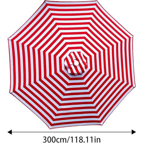 UV-beständiges und wasserdichtes Sonnenschirmdach, geeignet für Gärten und Strände, 300 cm, 8 Streben. (1/4)
