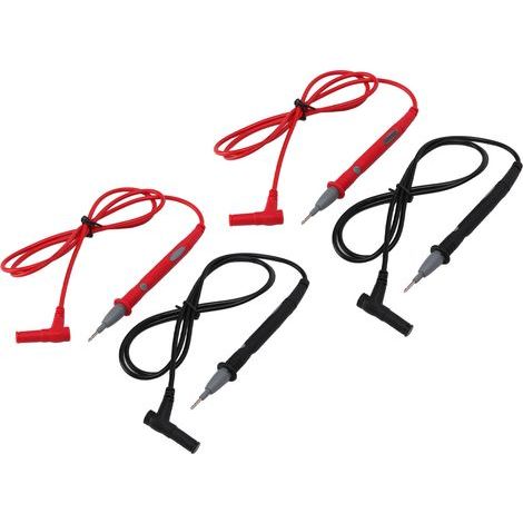 Lot de 2 Cordons de Test Multimètre Numérique 20A Pointe de Touche Testeur 1000V Standard (1/5)