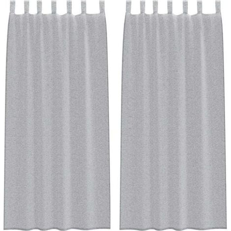Voilages, ensemble deux pièces, gris foncé, 225 x 140 cm, polyester. (1/4)