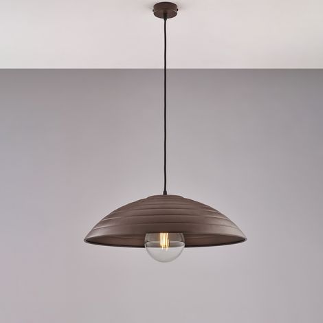 Belight - Sender – Pendelleuchte Ø50, schwarz, Rosteffektdekor, verstellbares Textilkabel – BL308-1-RG