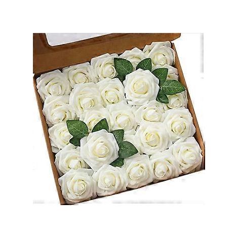 25 künstliche Rosen in Elfenbeinfarbe