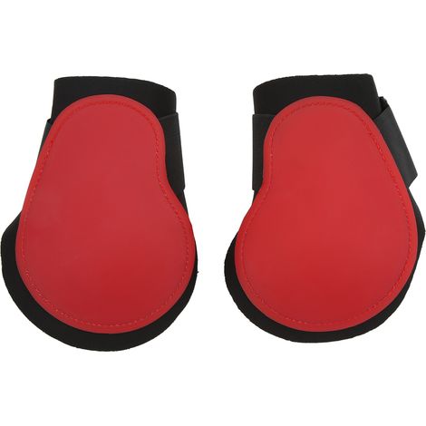 Bottes tendineuses de cheval, 2 pièces, Support de coque en PU pour la compétition de Performance équestre, entraînement, pattes arrière rouges M (1/5)