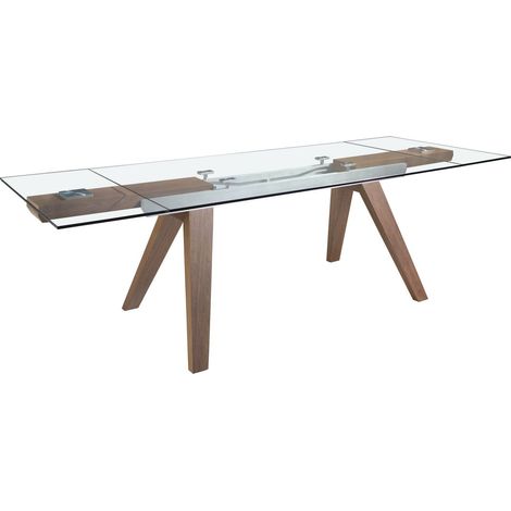 Table repas extensible verre et noyer Angel Cerda (1/5)