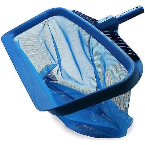 Écumoire de piscine oscillante à mailles fines, robuste et de grande capacité, bleue, adaptée aux piscines de 25 à 26 pouces et plus. (1/5)
