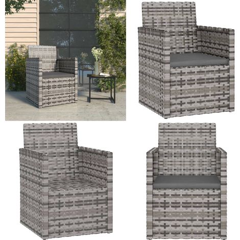 Fauteuil de jardin avec coussin Gris Résine tressée - Fauteuil De Jardin - Chaise De Jardin - Meubles De Jardin - Salon De Jardin - Décoration Extérieure - Home & Living (1/5)