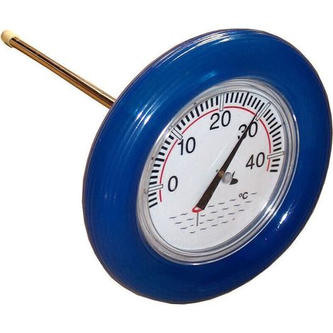 Blauer Thermometer-Rettungsring, Schwimmbadthermometer mit blauem Schwimmring
