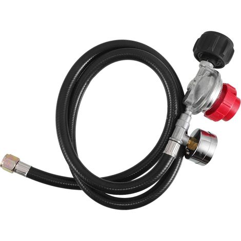 Régulateur de pression PSI réglable avec manomètre pour systèmes de barbecue à gaz à interface standard. (1/5)