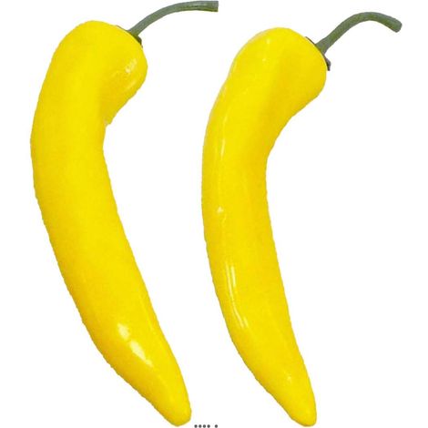 Piment artificiel X2 Jaune légume L 18 cm D 3 cm (1/3)