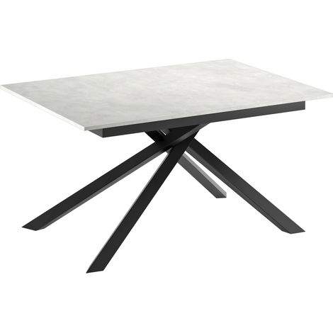 Pulse – Ausziehbarer Tisch (140/190 x 90 cm) aus weißem Melamin (1/3)