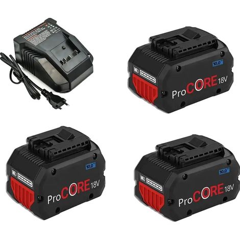 Remplacement de batterie, capacité de 10000mAh, compatible avec les outils électriques 18V, 3 batterie 1 chargeur (1/2)