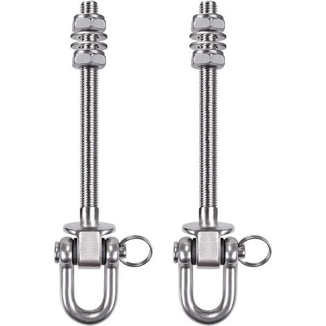 Lot de 2 supports de balançoire robustes, boulons de balançoire M10 x 9 pouces, pour poutres en bois et en acier, hamac de yoga, chaise, sac de frappe, balançoires de porche (1/4)