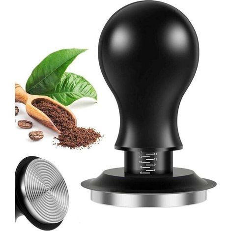 Tamper 51mm, Tasseur Café avec Base Ondulée en Acier Inoxydable, Régulation de la Pression, Tamper à Espresso pour Set de Barista (1/4)