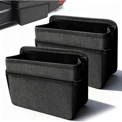 Papelera para puerta lateral de coche, juego de 2, papelera plegable para coche, accesorios plegables, papelera para interior de coche, asiento delantero, contenedor de almacenamiento, vehículo, inter (1/5)
