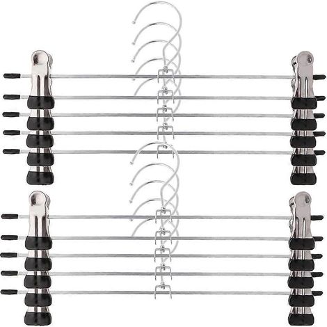 Hosen- und Rockbügel aus Edelstahl mit 2 verstellbaren Clips