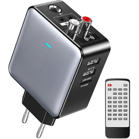 Émetteur et récepteur audio Bluetooth 5.3, interface AUX/RCA/TF/USB 3,5 mm, adaptateur sans fil stéréo karaoké. (1/5)