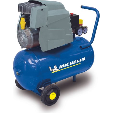 Michelin – Compresseur 24 litres 2 CV coaxial – Pression max 8 bars – Débit air 120L/min – Monocylindre en fonte – Moteur 230V