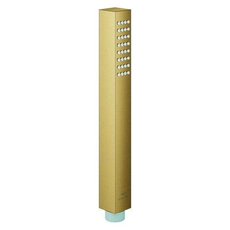GROHE Handbrause Rainshower Aqua Cube Stick 26885, 1 Strahlart, Metall, 9,5 l/min Durchflusskonstanthalter, cool sunrise gebürstet