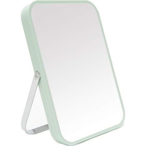 1 Miroir, pliable, support métal, réglable 90°, ABS, salle de bain